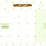 Calendario Mensal 2021 Cactos Outubro