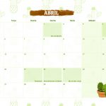 Calendario Mensal 2021 Cactos abril