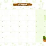 Calendario Mensal 2021 Cactos agosto