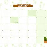Calendario Mensal 2021 Cactos janeiro