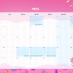 Calendario Mensal 2021 Cupcake Abril