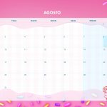 Calendario Mensal 2021 Cupcake Agosto