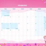Calendario Mensal 2021 Cupcake Fevereiro