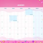 Calendario Mensal 2021 Cupcake Janeiro