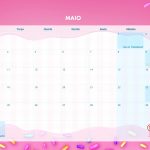 Calendario Mensal 2021 Cupcake Maio