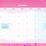 Calendario Mensal 2021 Cupcake Outubro