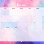 Calendario Mensal 2021 Fevereiro Colorido