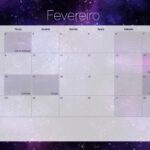 Calendario Mensal 2021 Fevereiro Galaxia