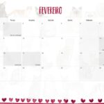 Calendario Mensal 2021 Fevereiro Gatos