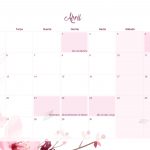 Calendario Mensal 2021 Floral Abril