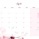 Calendario Mensal 2021 Floral Agosto