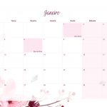 Calendario Mensal 2021 Floral Janeiro
