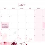 Calendario Mensal 2021 Floral Outubro