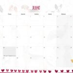 Calendario Mensal 2021 Julho Cachorros