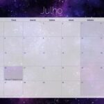 Calendario Mensal 2021 Julho Galaxia