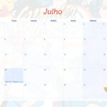Calendario Mensal 2021 Julho Mulher Maravilha
