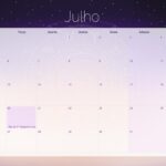Calendario Mensal 2021 Julho Zodiaco