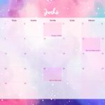 Calendario Mensal 2021 Junho Colorido