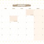 Calendario Mensal 2021 Lhama amarela janeiro