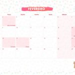 Calendario Mensal 2021 Lhama rosa fevereiro