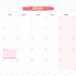 Calendario Mensal 2021 Lhama rosa julho