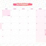 Calendario Mensal 2021 Lhama rosa novembro