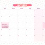 Calendario Mensal 2021 Lhama rosa outubro