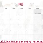 Calendario Mensal 2021 Maio Gatos