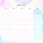 Calendario Mensal 2021 Maio Tie Dye