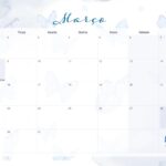Calendario Mensal 2021 Marco Borboletas Azuis