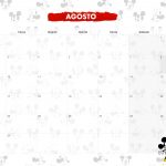 Calendario Mensal 2021 Mickey e Minnie agosto