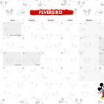 Calendario Mensal 2021 Mickey e Minnie fevereiro