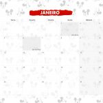Calendario Mensal 2021 Mickey e Minnie janeiro