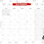 Calendario Mensal 2021 Mickey e Minnie novembro