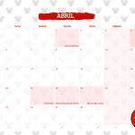 Calendario Mensal 2021 Minnie Abril