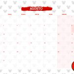 Calendario Mensal 2021 Minnie Agosto