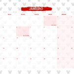 Calendario Mensal 2021 Minnie Janeiro