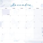 Calendario Mensal 2021 Novembro Borboletas Azuis