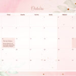 Calendario Mensal 2021 Outubro Floral