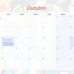 Calendario Mensal 2021 Outubro Mulher Maravilha