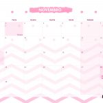 Calendario Mensal 2021 Panda Rosa Novembro
