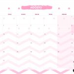 Calendario Mensal 2021 Panda Rosa agosto