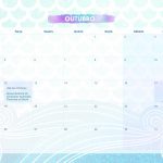 Calendario Mensal 2021 Sereia outubro