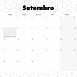 Calendario Mensal 2021 Setembro Preto e Branco