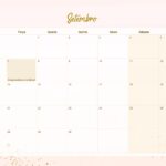 Calendario Mensal 2021 Setembro Rose Gold