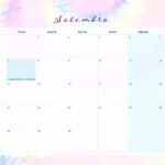 Calendario Mensal 2021 Setembro Tie Dye