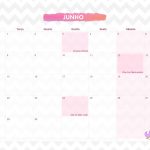 Calendario Mensal 2021 Unicornio junho