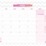 Calendario Mensal 2021 Unicornio maio