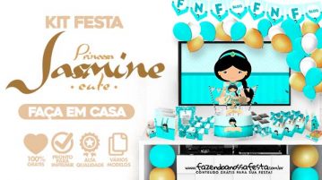 Kit Festa Jasmine Cute para Imprimir Grátis Kit Festa Jasmine Cute para imprimir