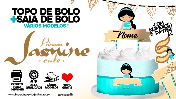 Topo de Bolo de Papel Princesas Disney - Fazendo a Nossa Festa